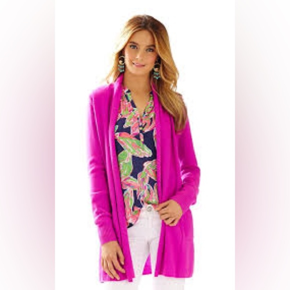 Lilly Pulitzer Pink Cardigan with Colorful Tunic